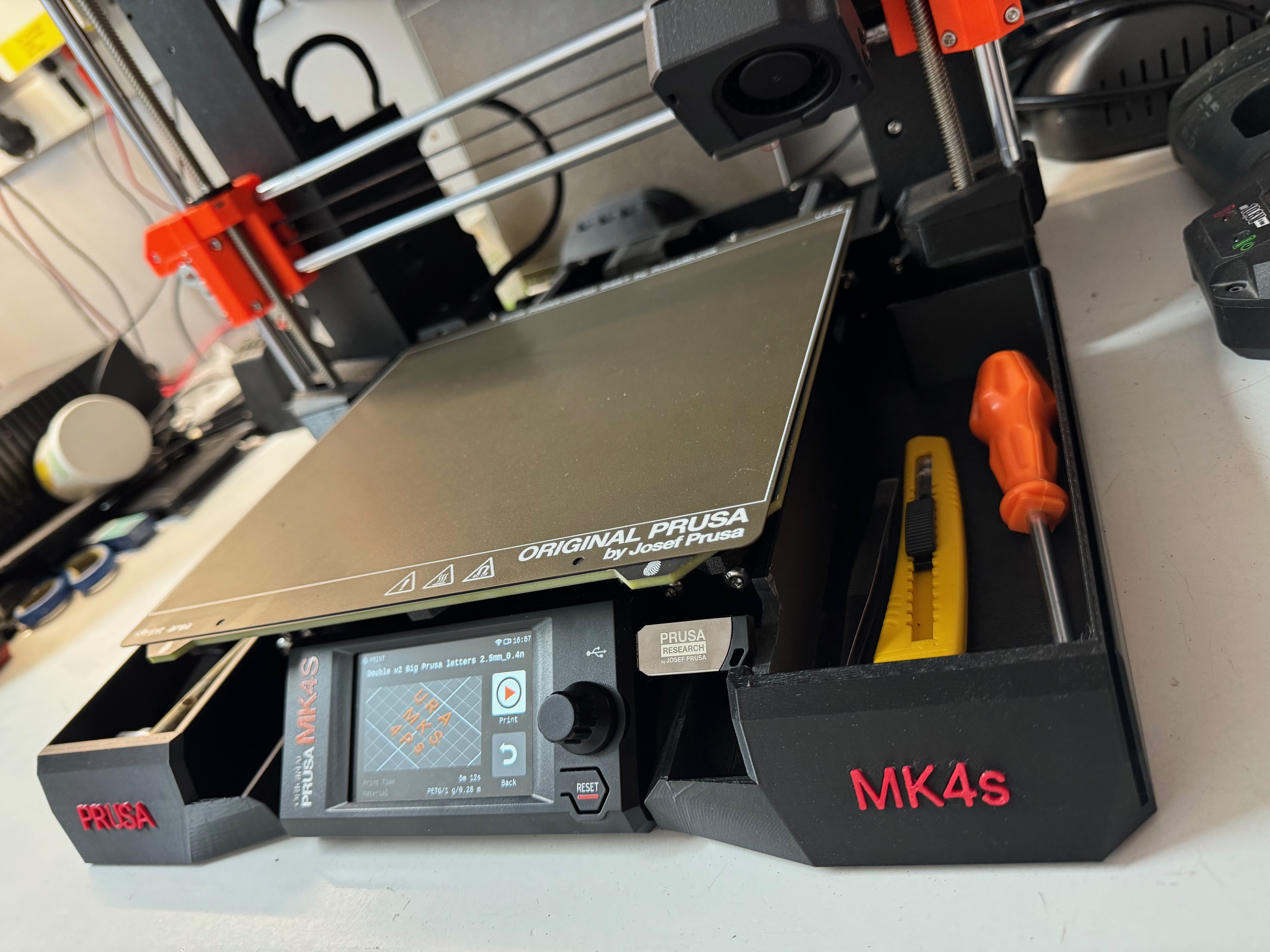 NEW Version added: Prusa MK4s Side Bin with print sheet slot and usb drive slots + Shorter version for MK4s build Plate