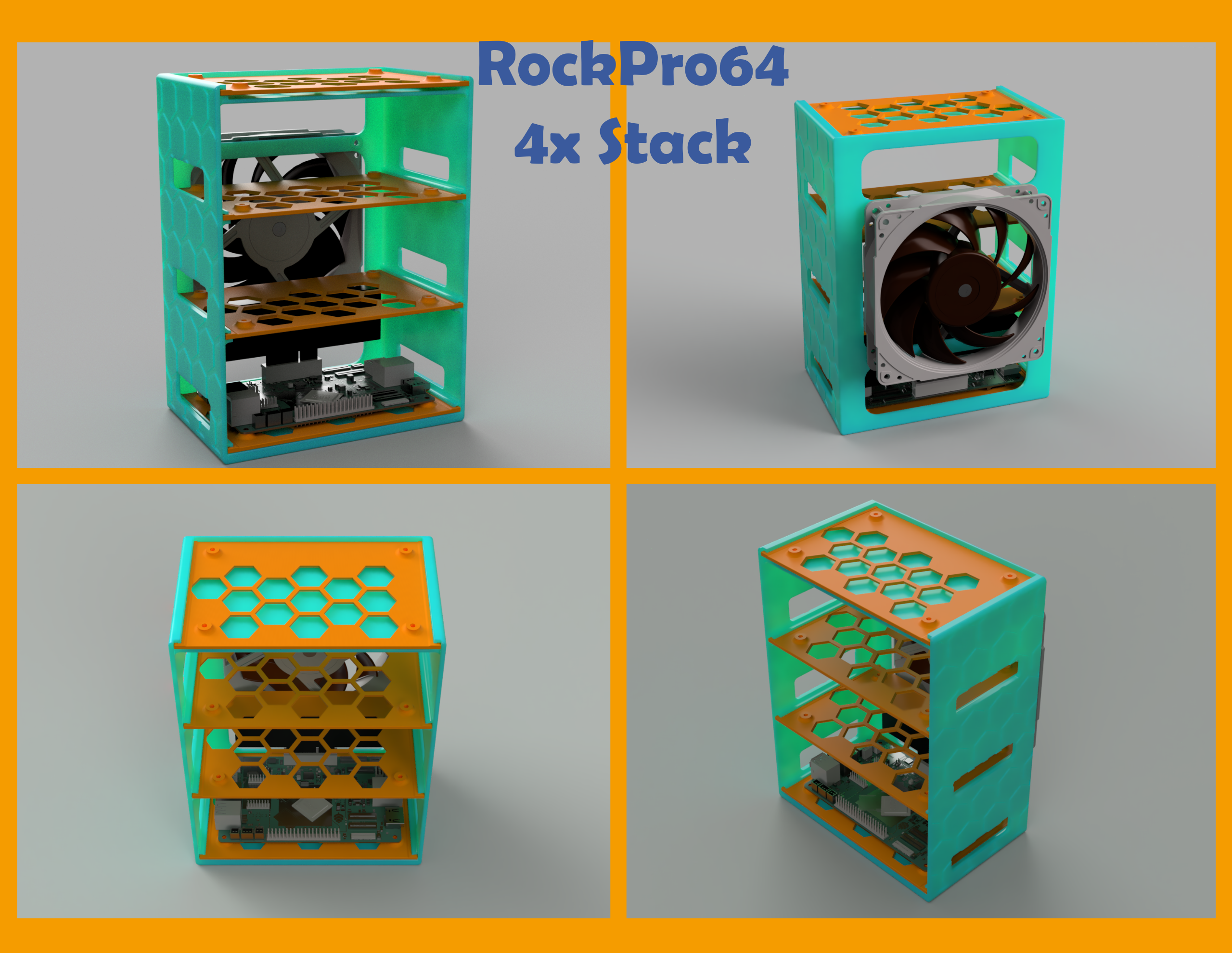 RockPro64 4x Stack