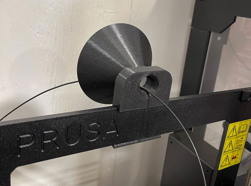 Filament feeder cup for Prusa MK3/MK4 Printers using Dry Boxes (Like PolyBox)