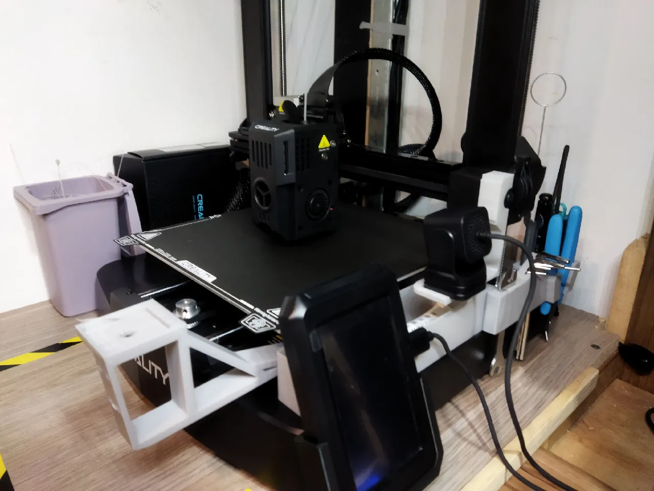 Ender 3 v3 KE/SE Right Side Setup (Pad/Bin Box/tools) Remix by