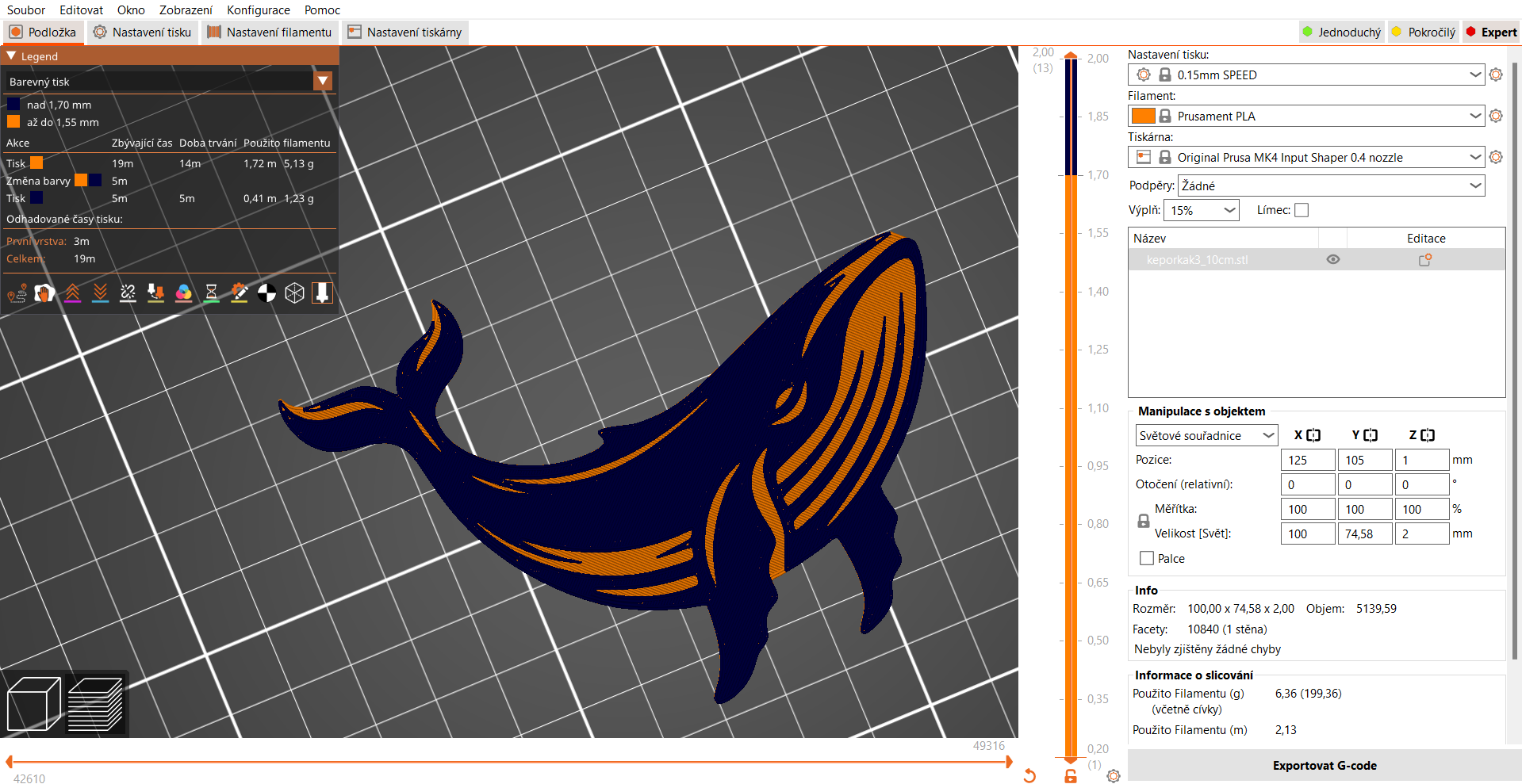 Miniatura 3 do modelo 3D Humpback whale 3 (two colours)