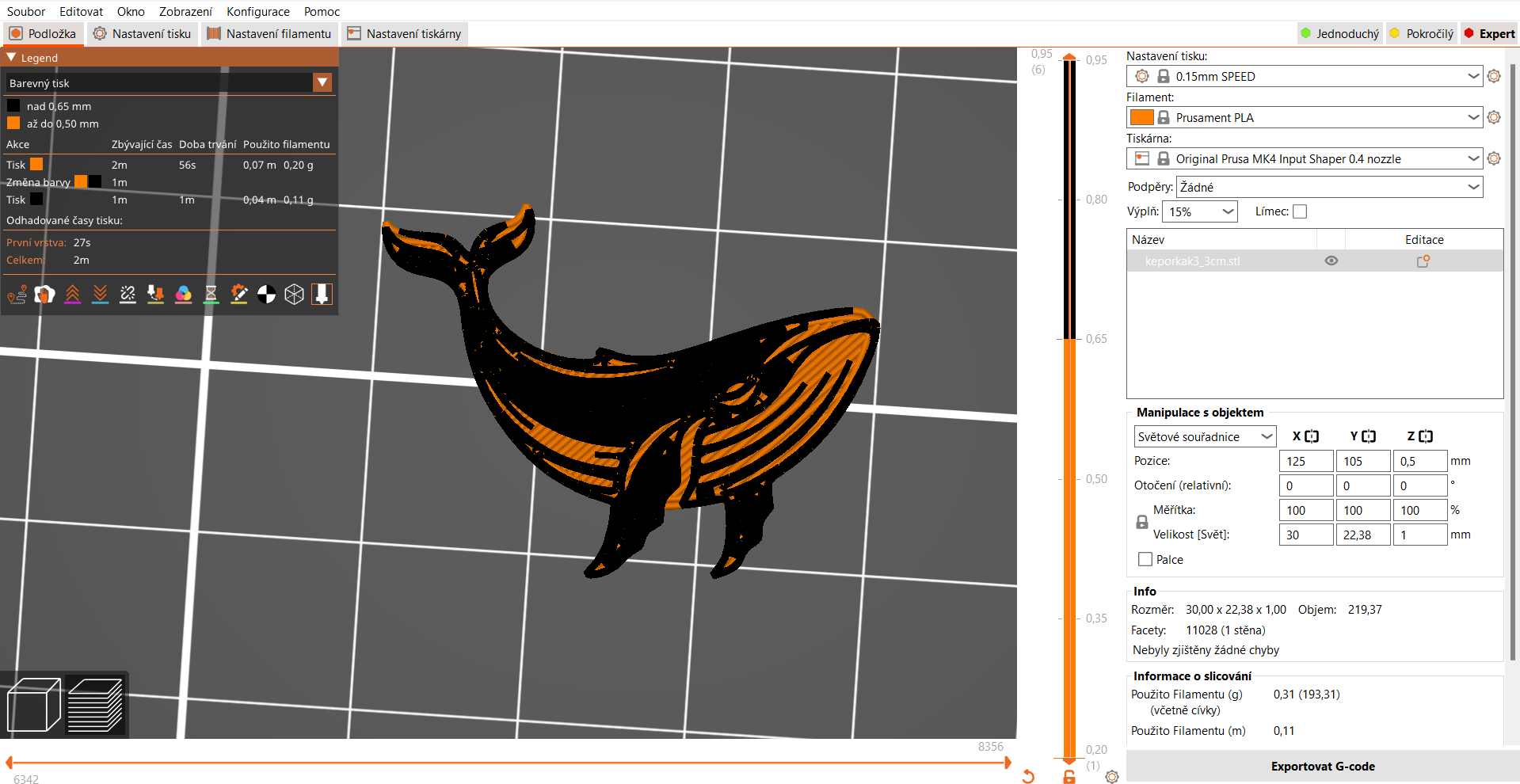 Miniatura 4 do modelo 3D Humpback whale 3 (two colours)