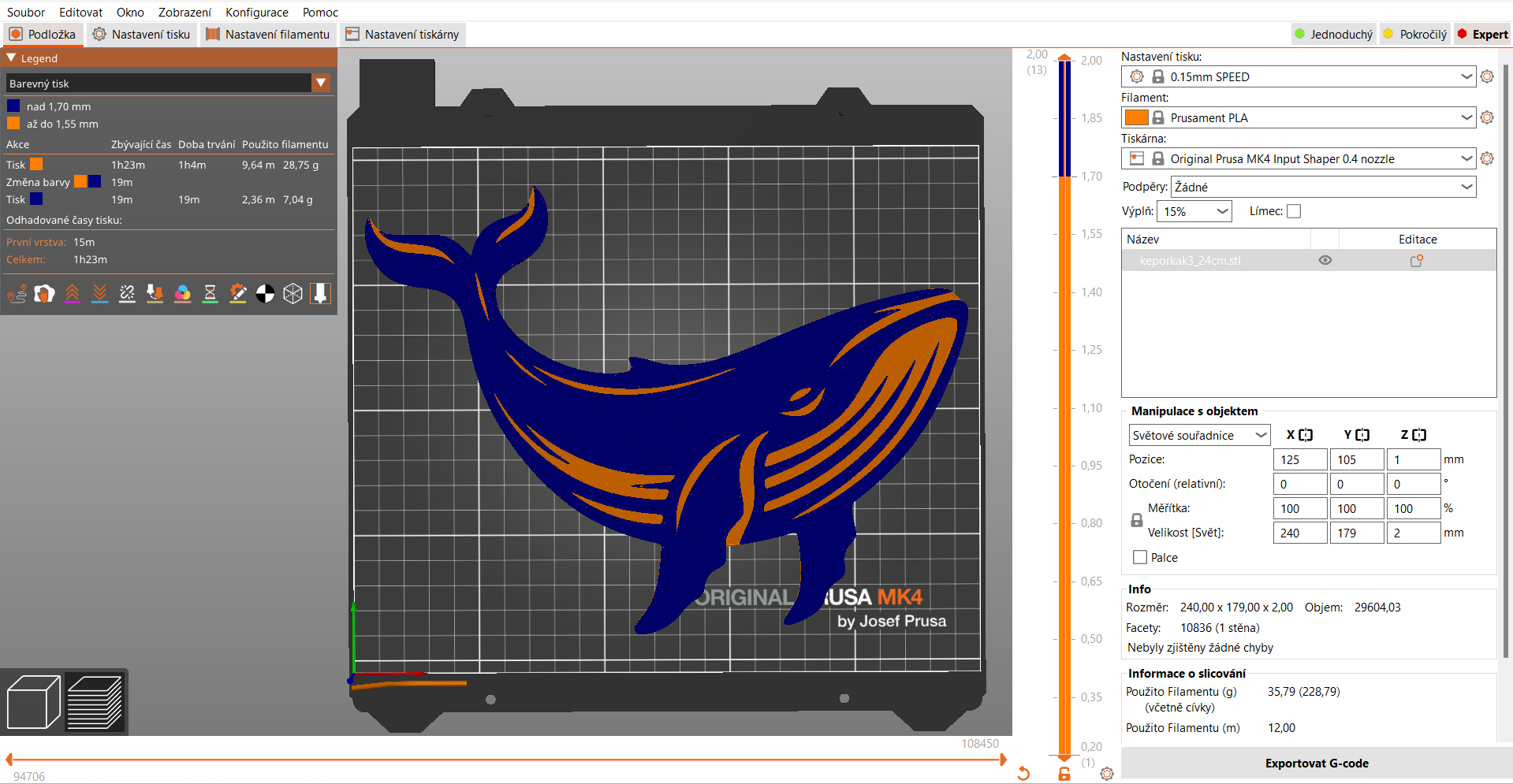 Miniatura 5 do modelo 3D Humpback whale 3 (two colours)