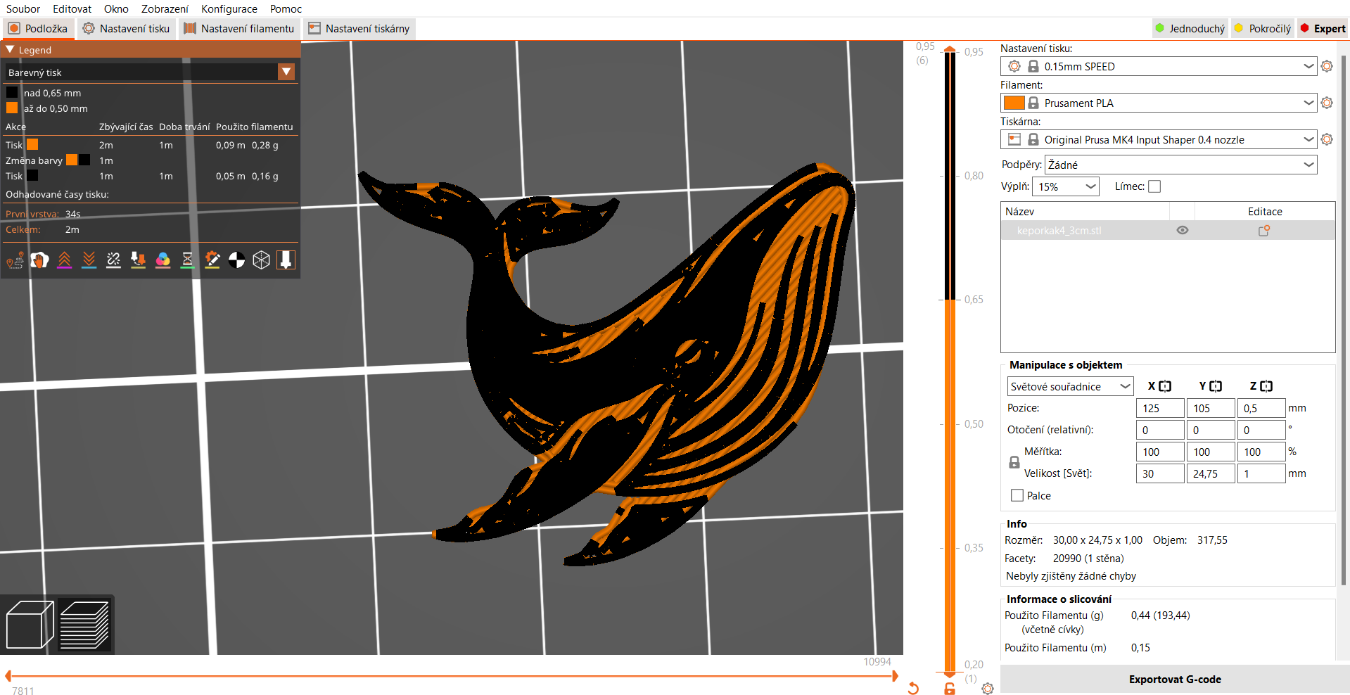Miniatura 2 do modelo 3D Humpback whale 4 (two colours)