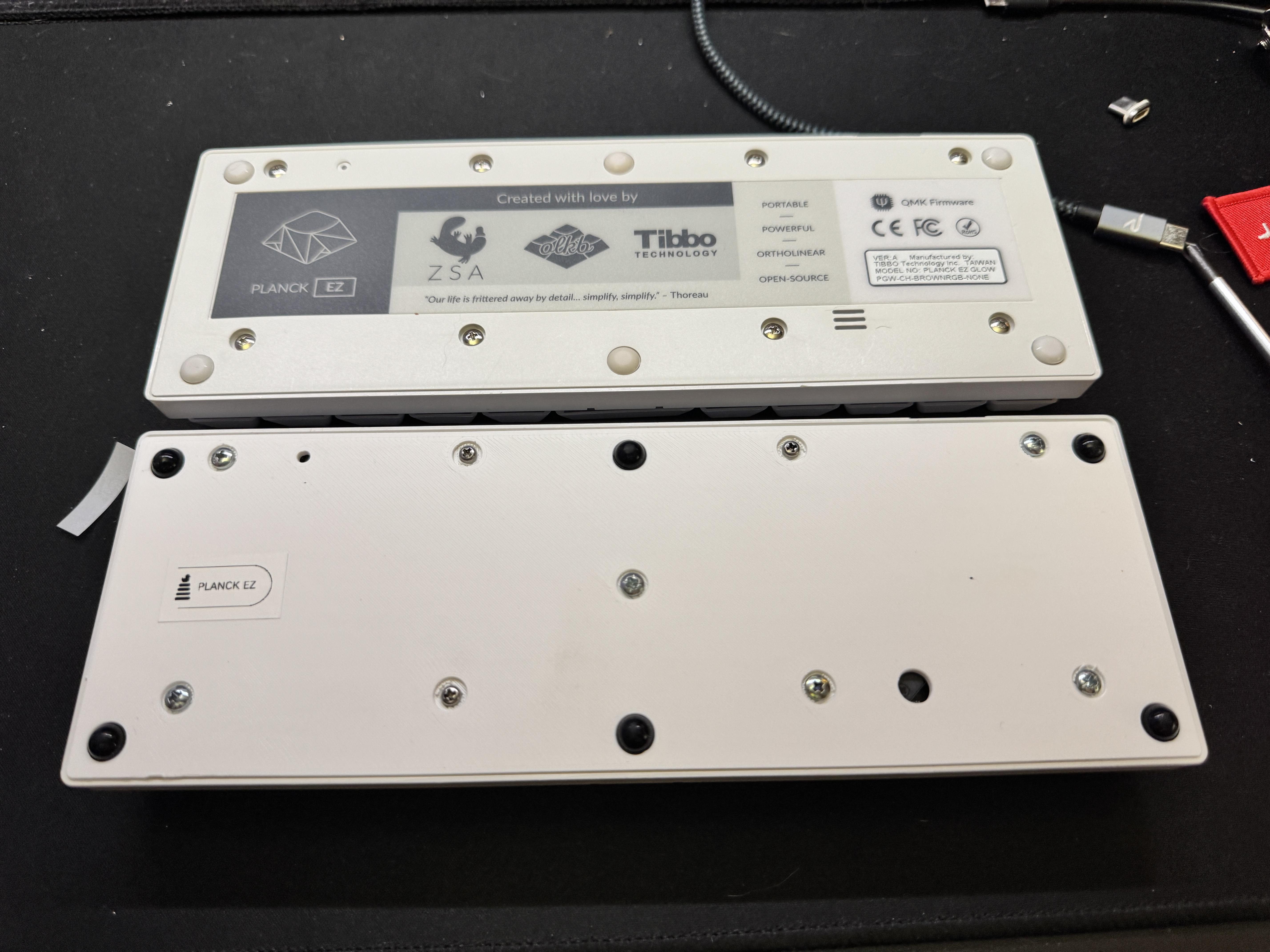 ZSA Planck keyboard rear cover