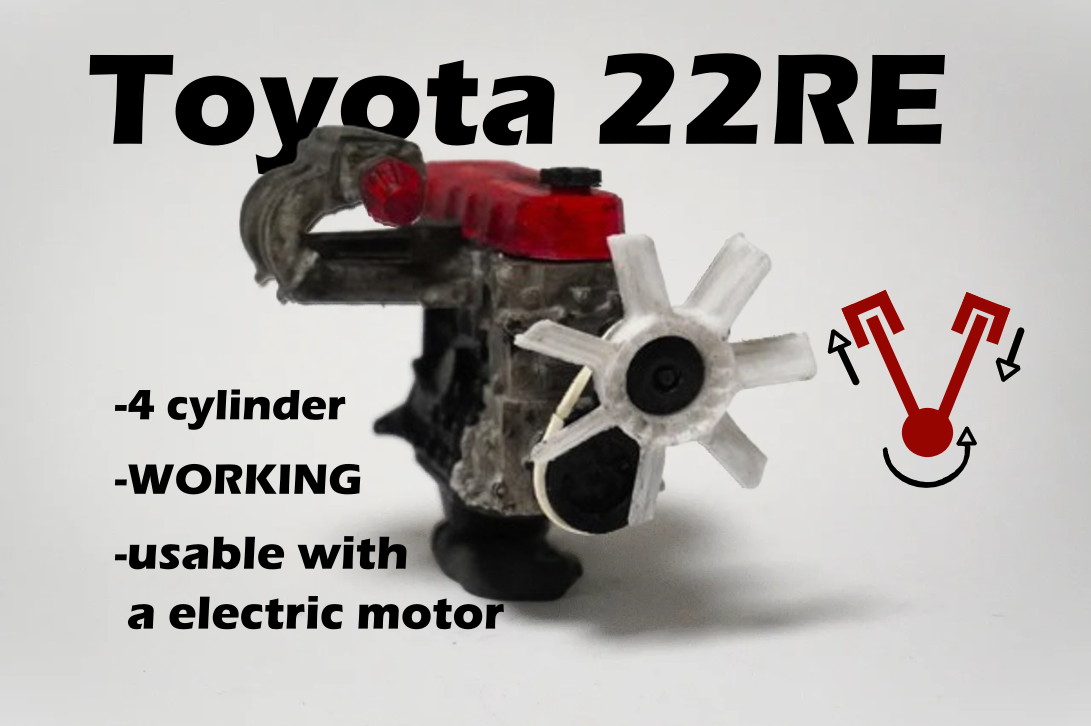 MINI Toyota 4 Cylinder Engine 22RE, Complete Working Model Mini Edition — miniatura 2