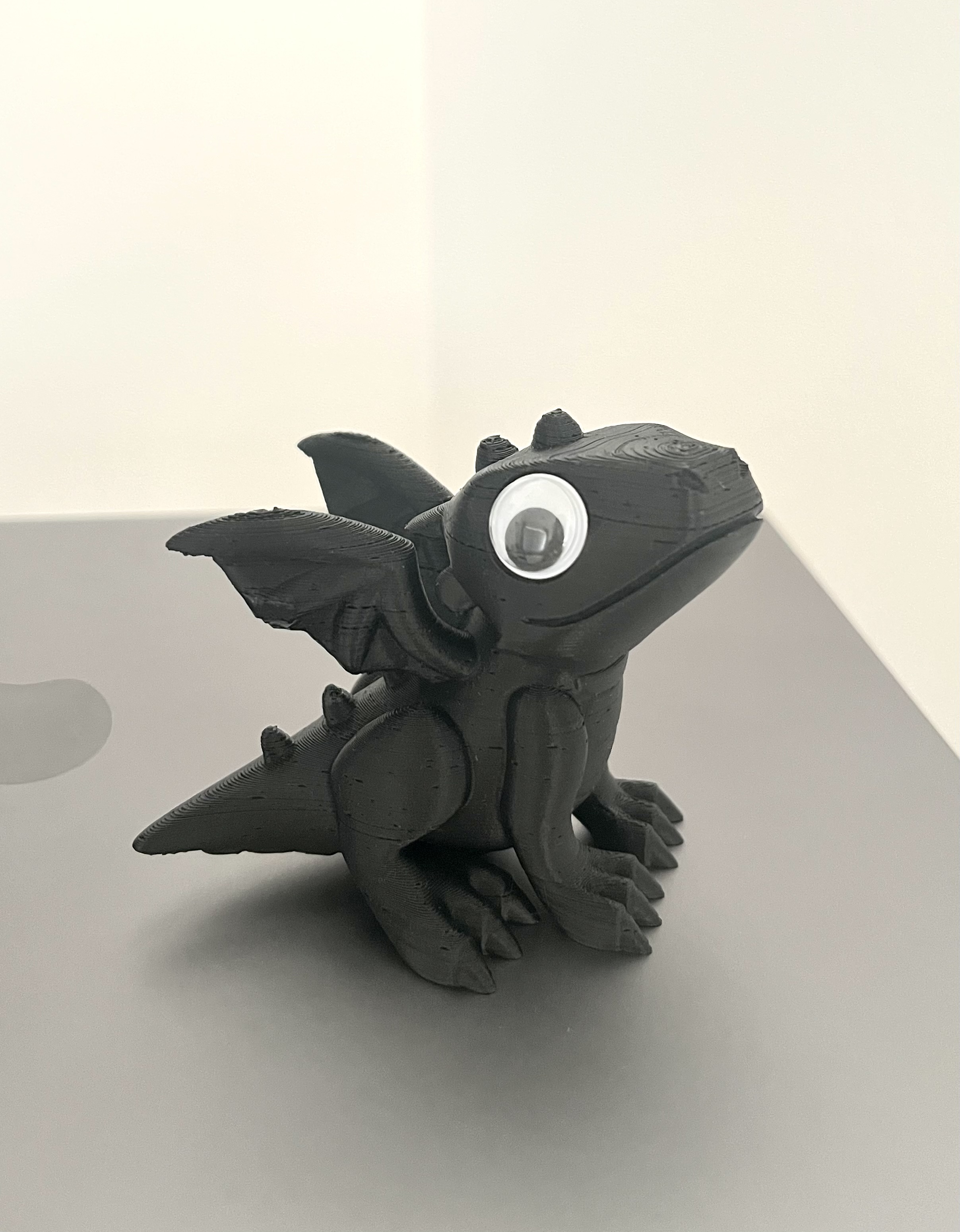 Cute dragon with googly eyes 3D model thumbnail