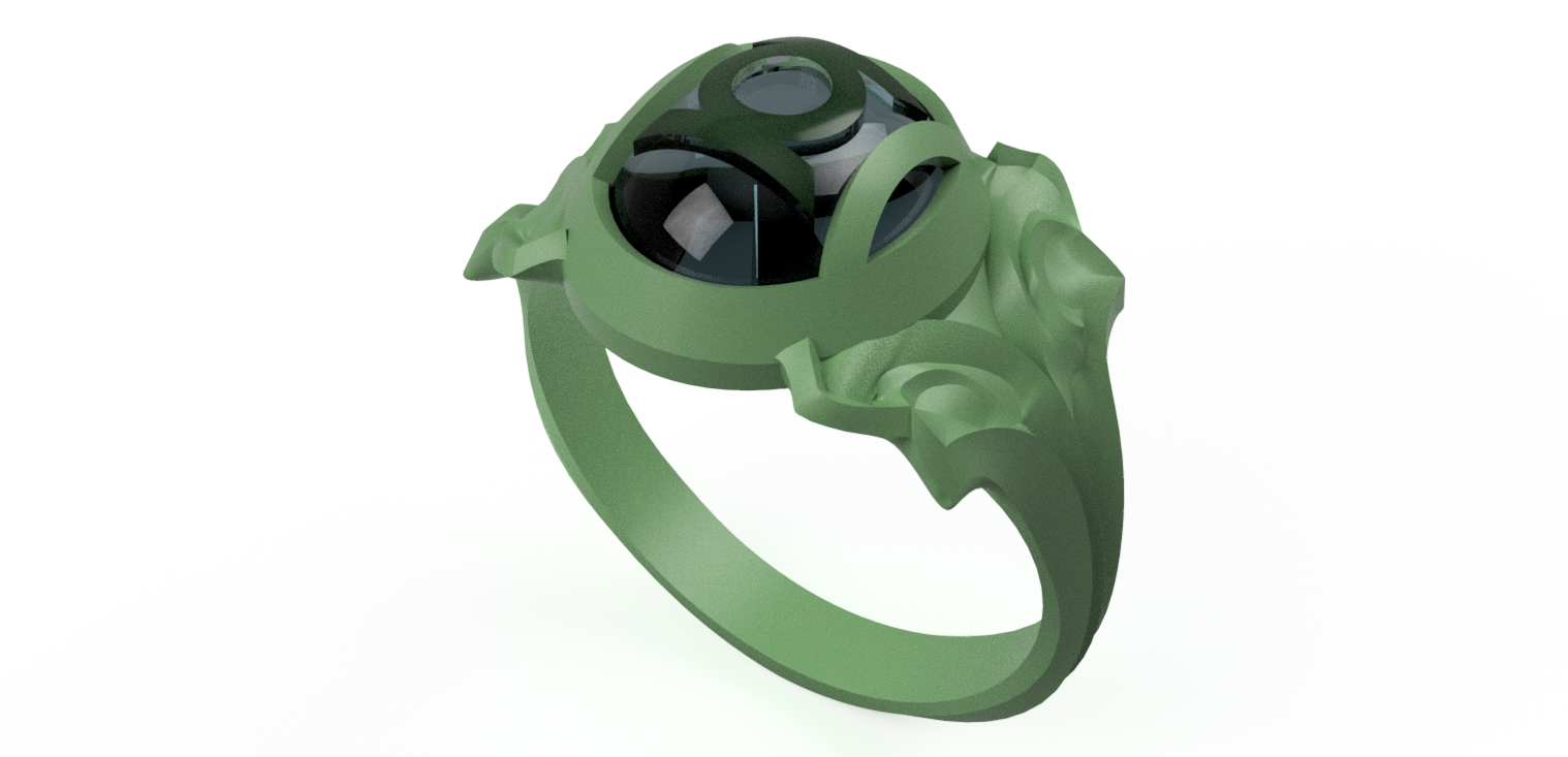 Green lantern inspired cosplay ring