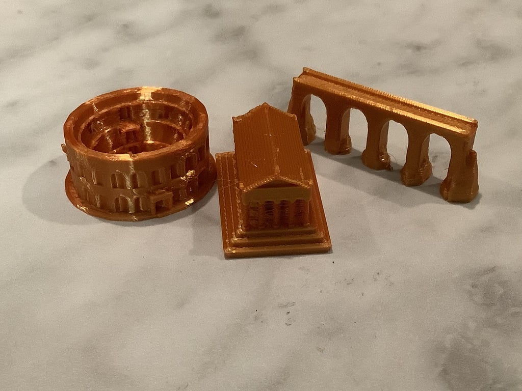 Roman themed catan pieces