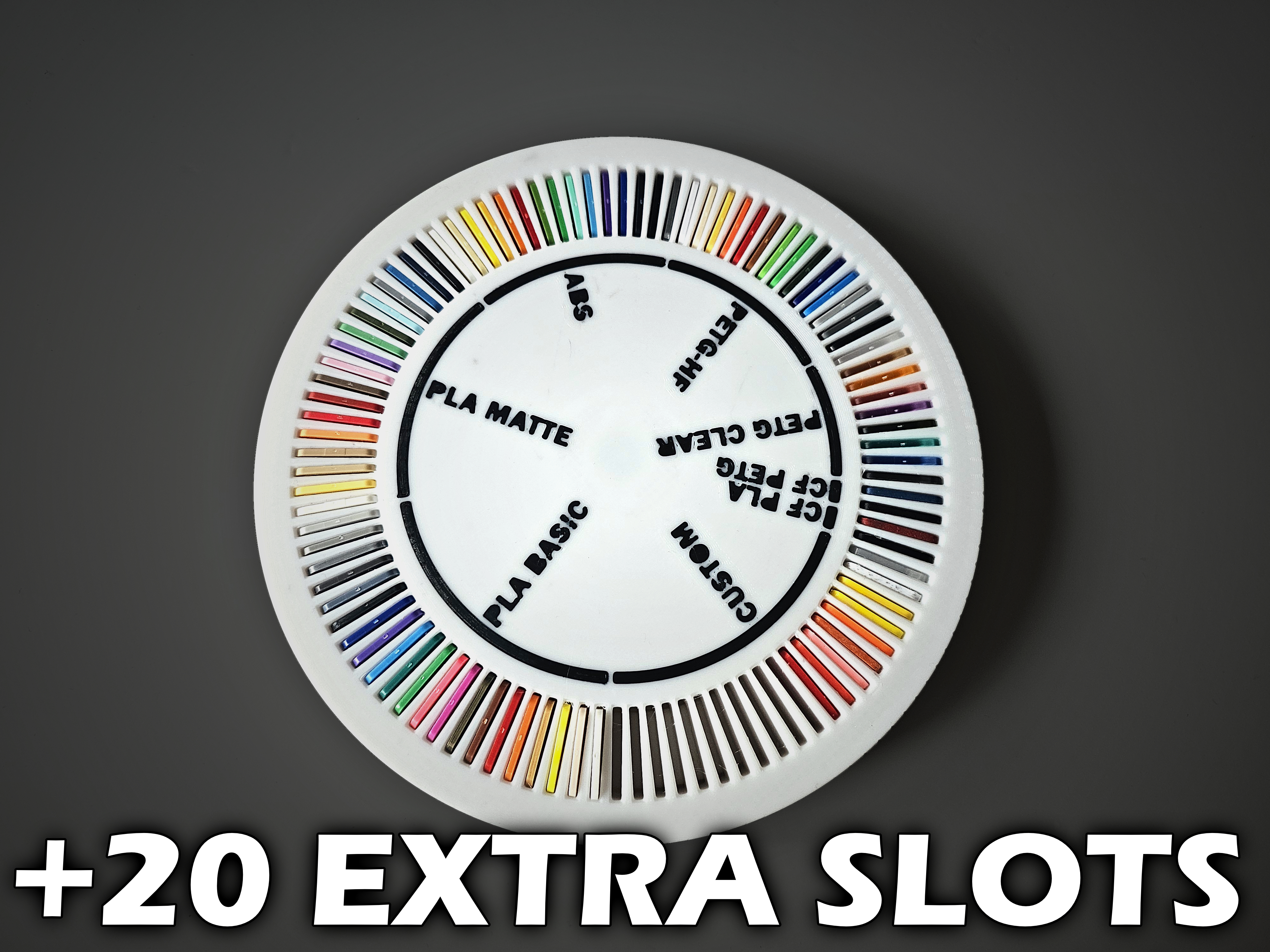 Organised Bambu filament swatch spinner [100 slots]
