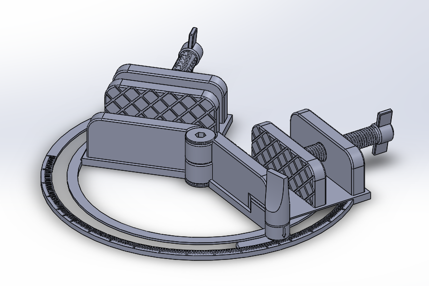 Dual-part vice with angle adjustment