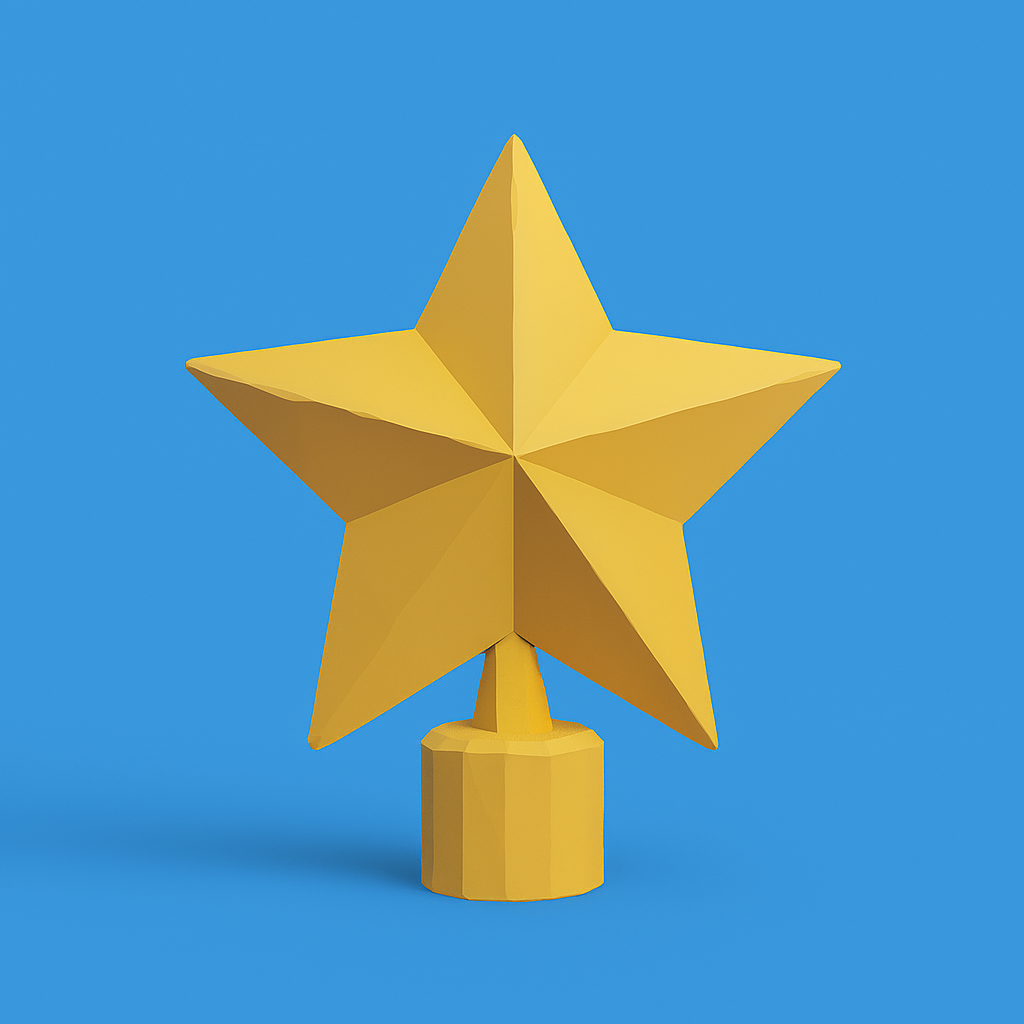 Low Poly Christmas Tree Topper 3D Model