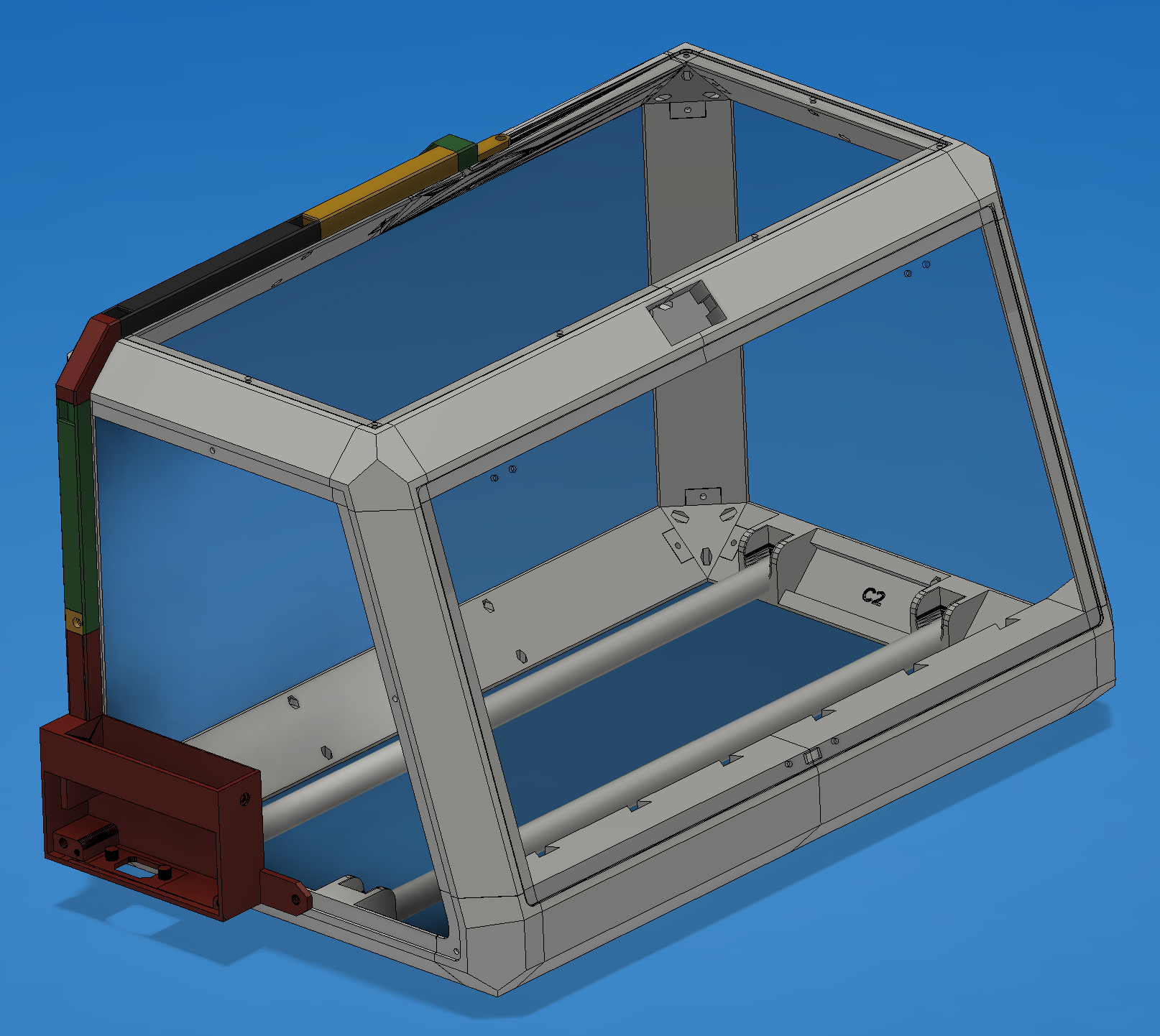 Sidemount PSU and Wire Channels for (Un)Original Prusa Drybox 3D model thumbnail
