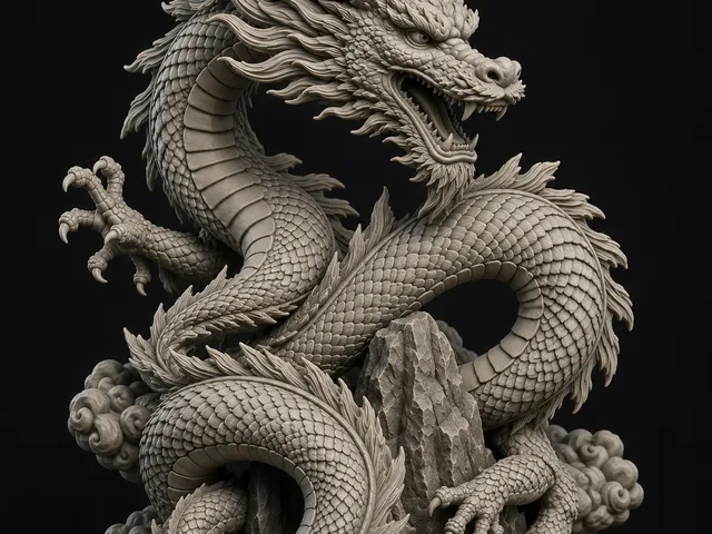 Dragón Oriental – Estatua de Fantasía