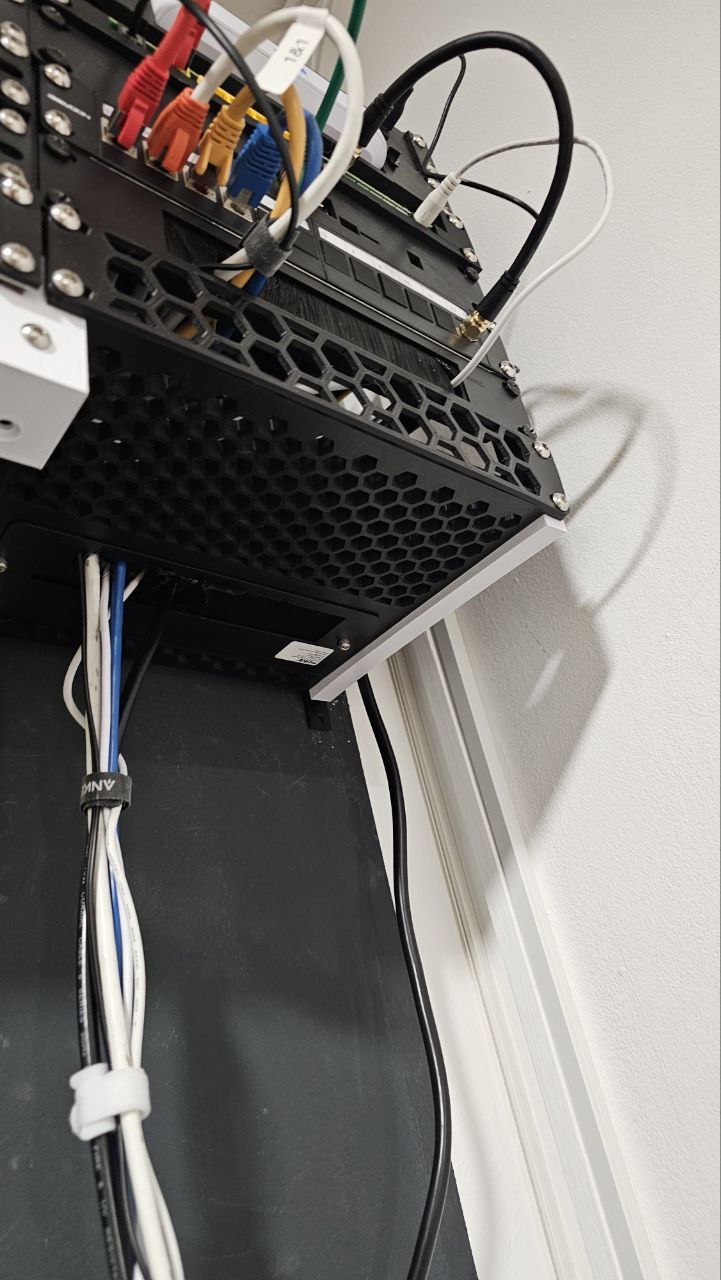 10-inch rack shelf with brush panel hole