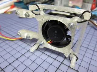 Silent 40mm Fan Mount, 3D Positionable (e.g. for Ramps and Prusa Mendel)