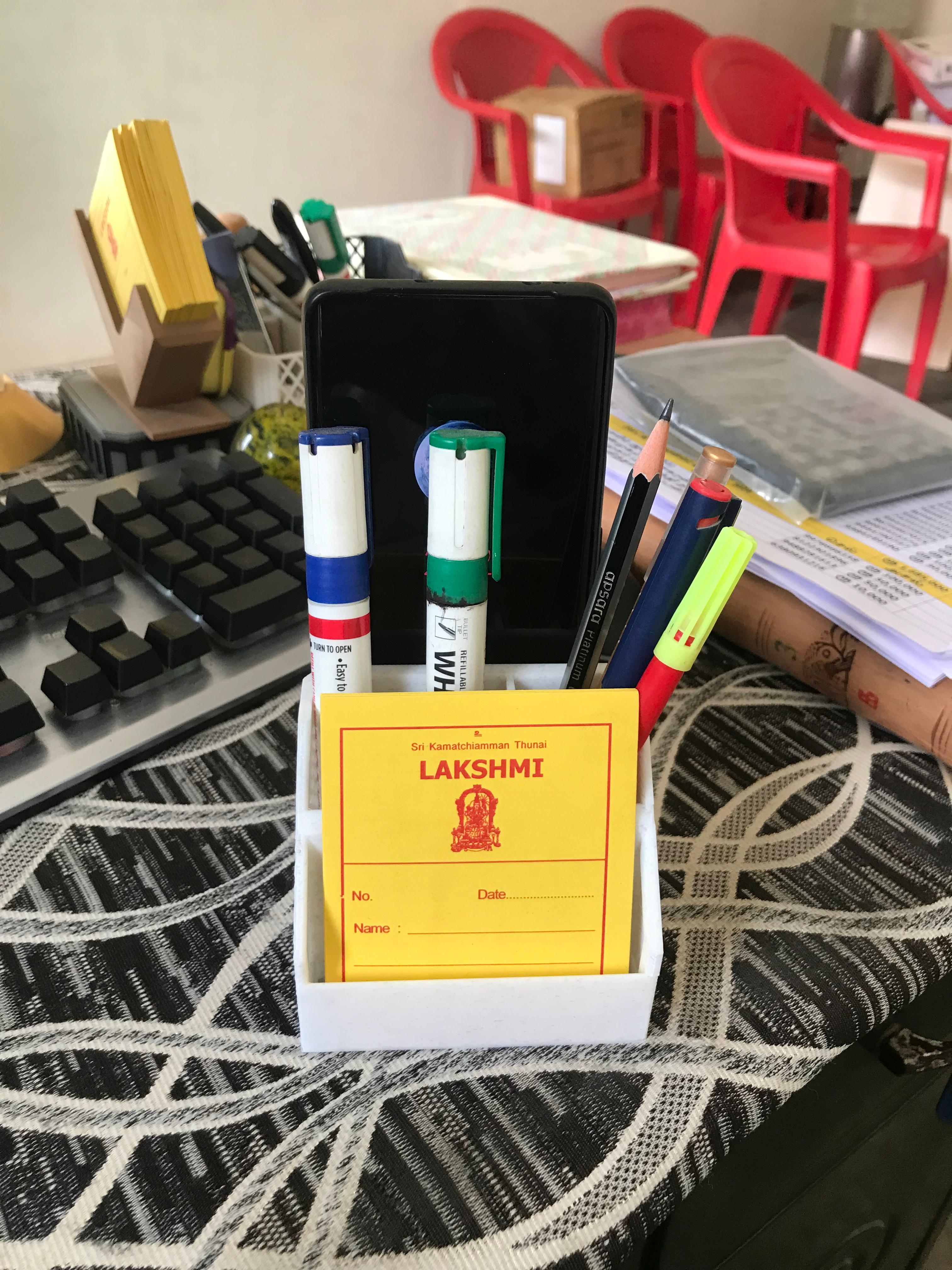 Mobile Holder with Pen Stand & Business Card Holder