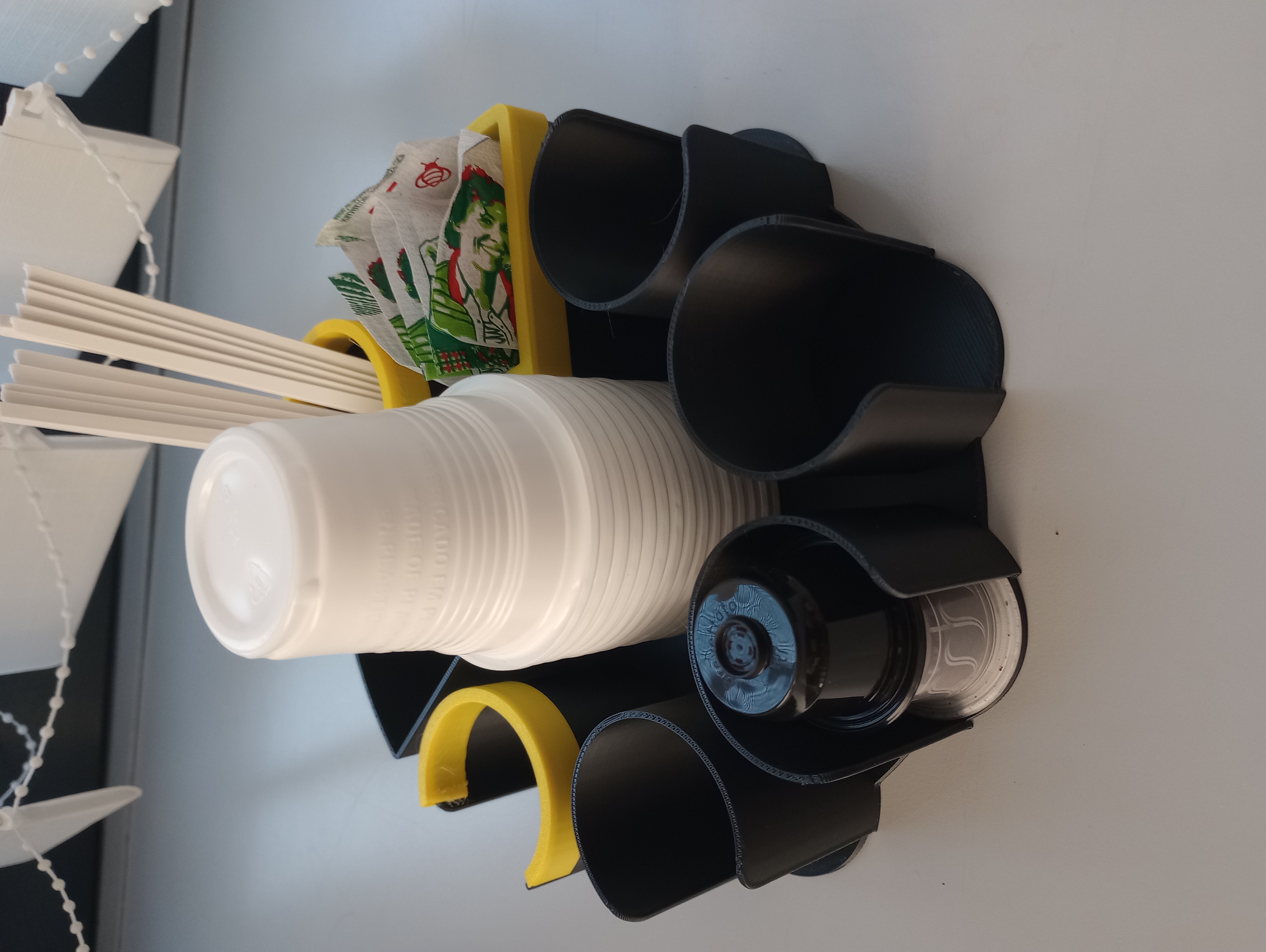 Office nespresso capsule sugar and cup holder