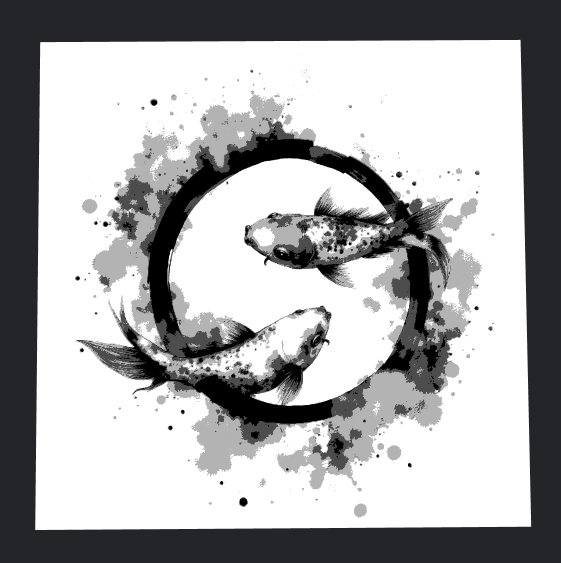 koi fish in circling