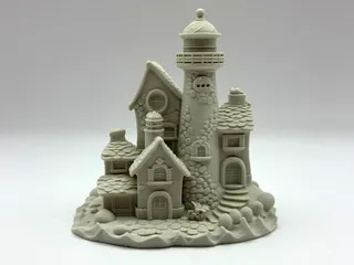 Lighthouse Scene – Coastal Fantasy Miniature
