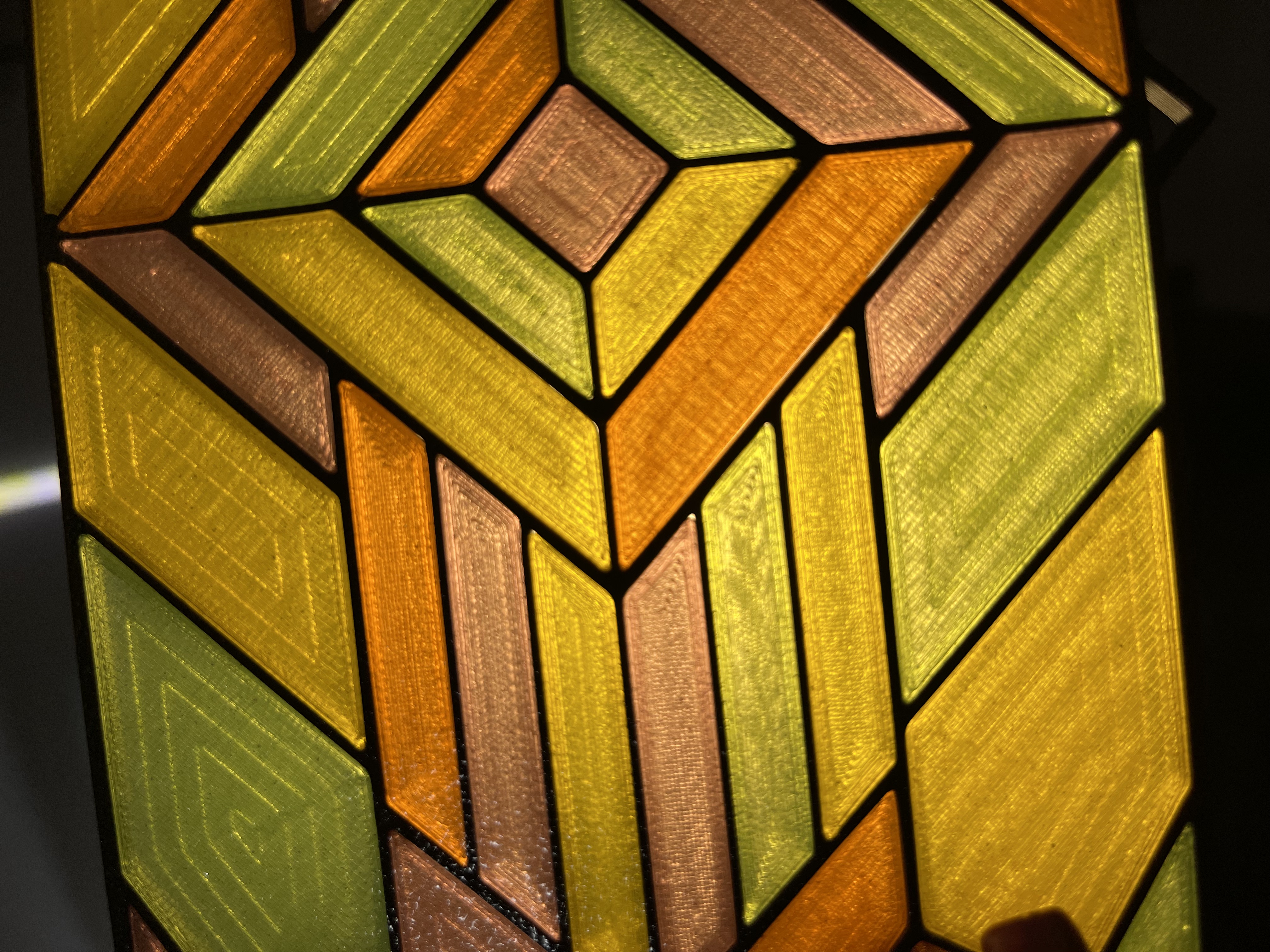 Geometric Glow Panel – Snap-Fit Stained Glass Style Puzzle Art