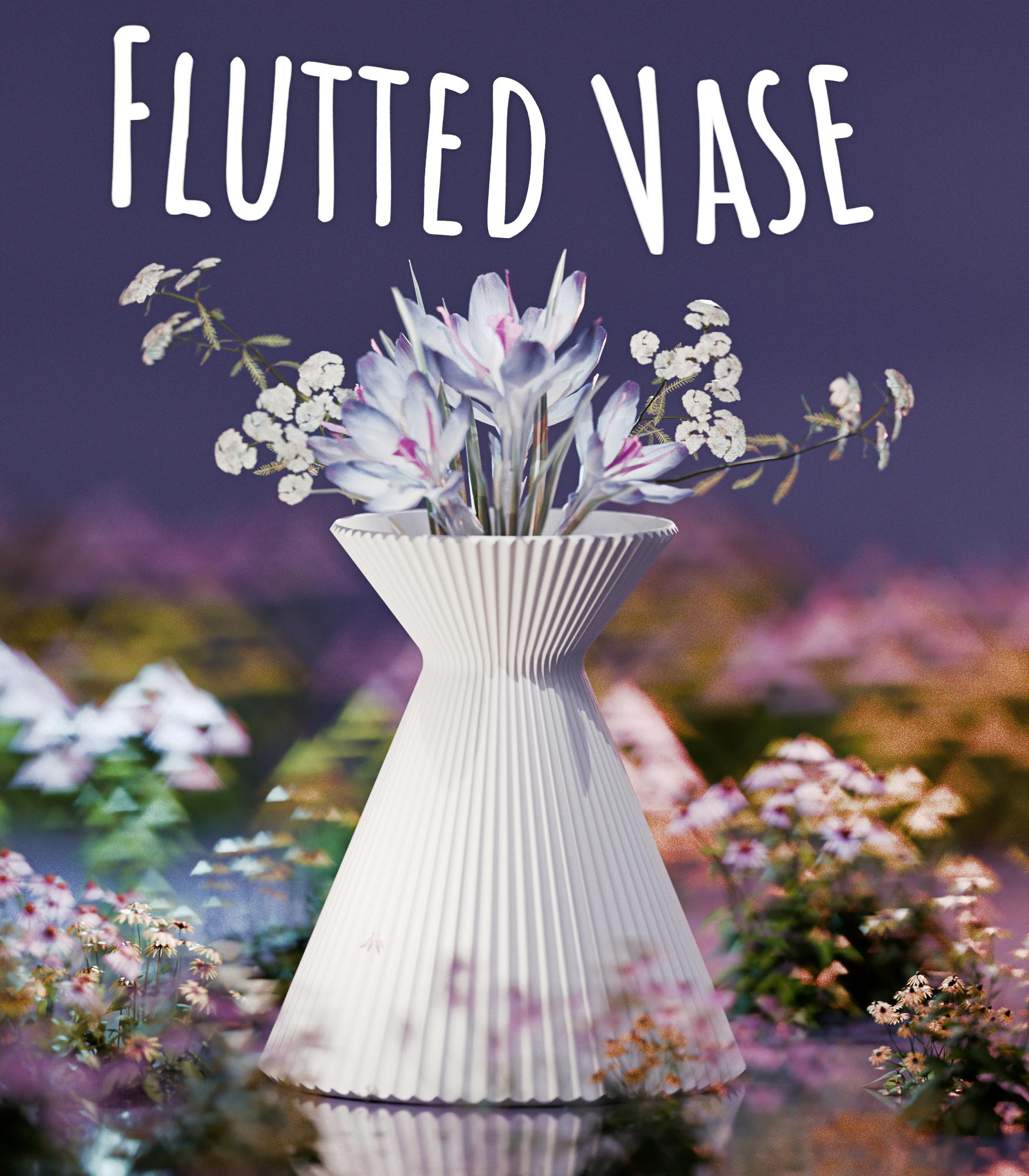 Angled Flutted Flower Vase