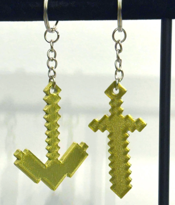 Minecraft Sword & Pickaxe Statuettes & Keychains