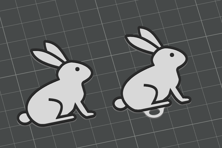 Minimalist Bunny Keychain 3D model