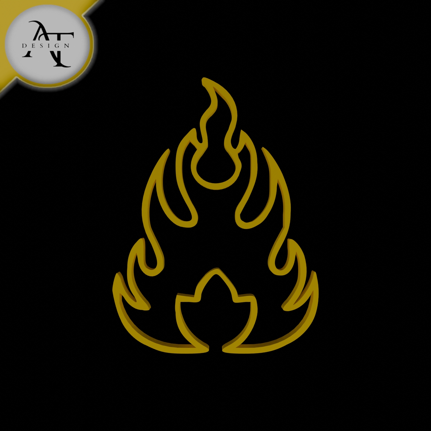 Simple Flame Symbol - 2D Art