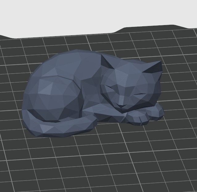 Miniatura 3 do modelo 3D Sleeping low-poly Cat