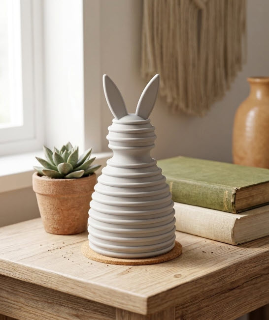 The Ribbed Minimalist Bunny – Architectural Spring Decor