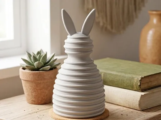 The Ribbed Minimalist Bunny – Architectural Spring Decor