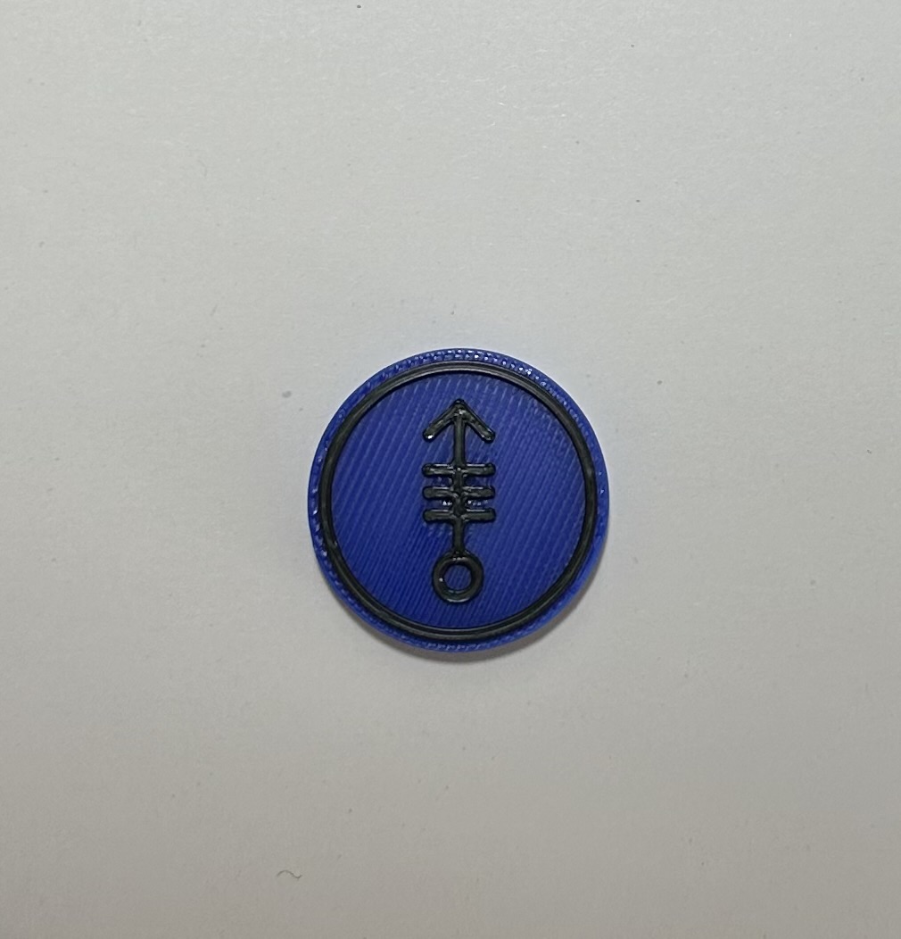 Militärisches Symbol Mörser Gerät schwer Blau