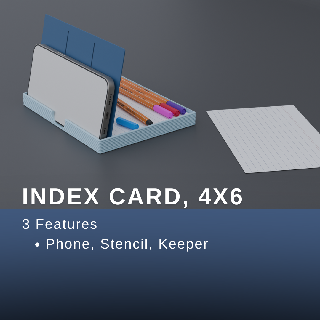 Aesthetic 4"x6" Index Card Holder (with phone stand and stencil!)