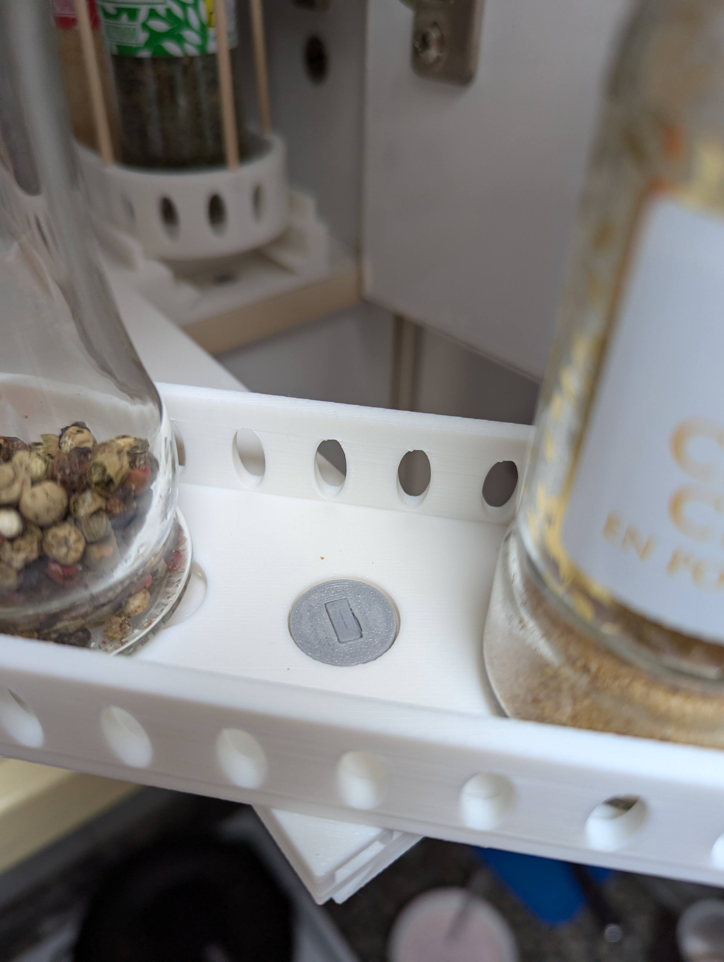 Spice Rack Pullout : 3D printed bolt, top washer and bottom nut/washer