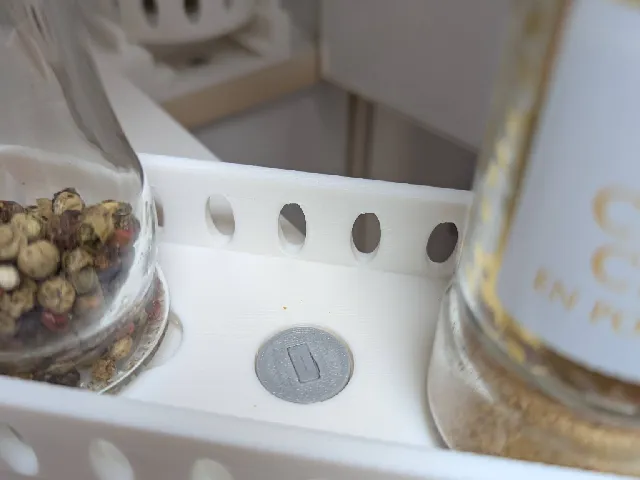 Spice Rack Pullout : 3D printed bolt, top washer and bottom nut/washer
