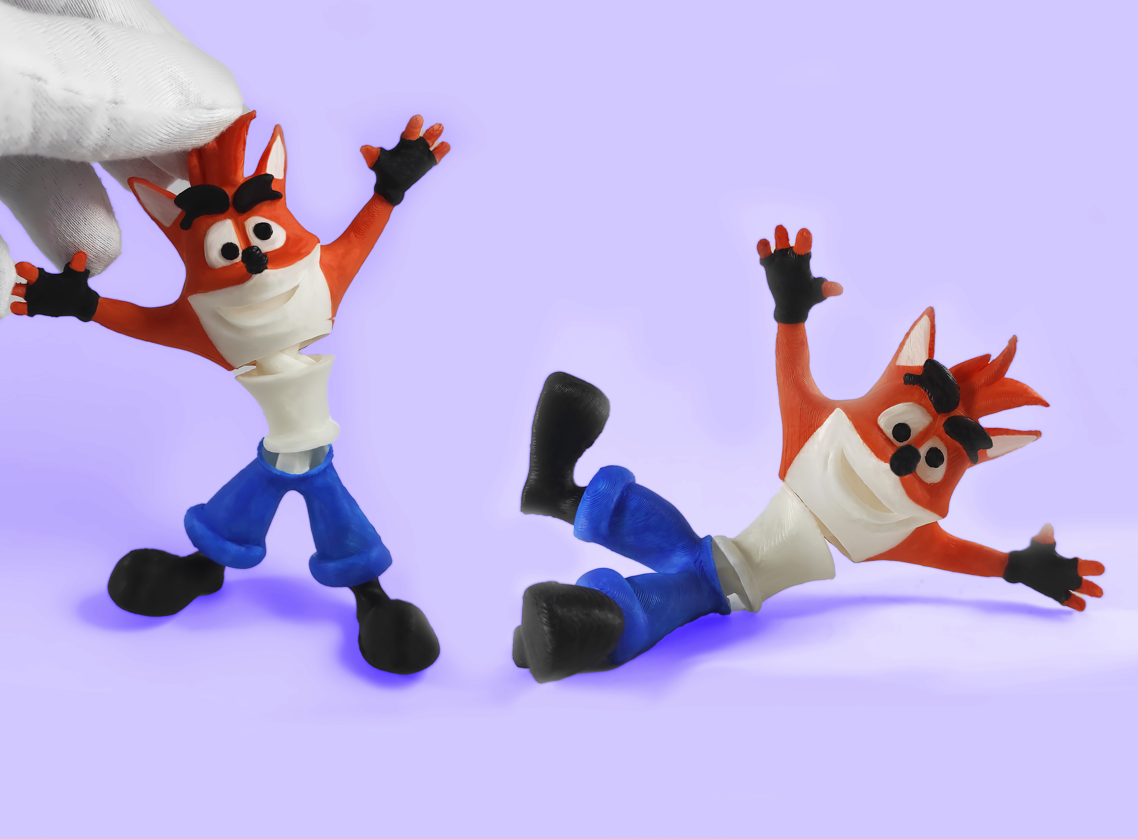 Articulated Crash Bandicoot Fox Character Flexible