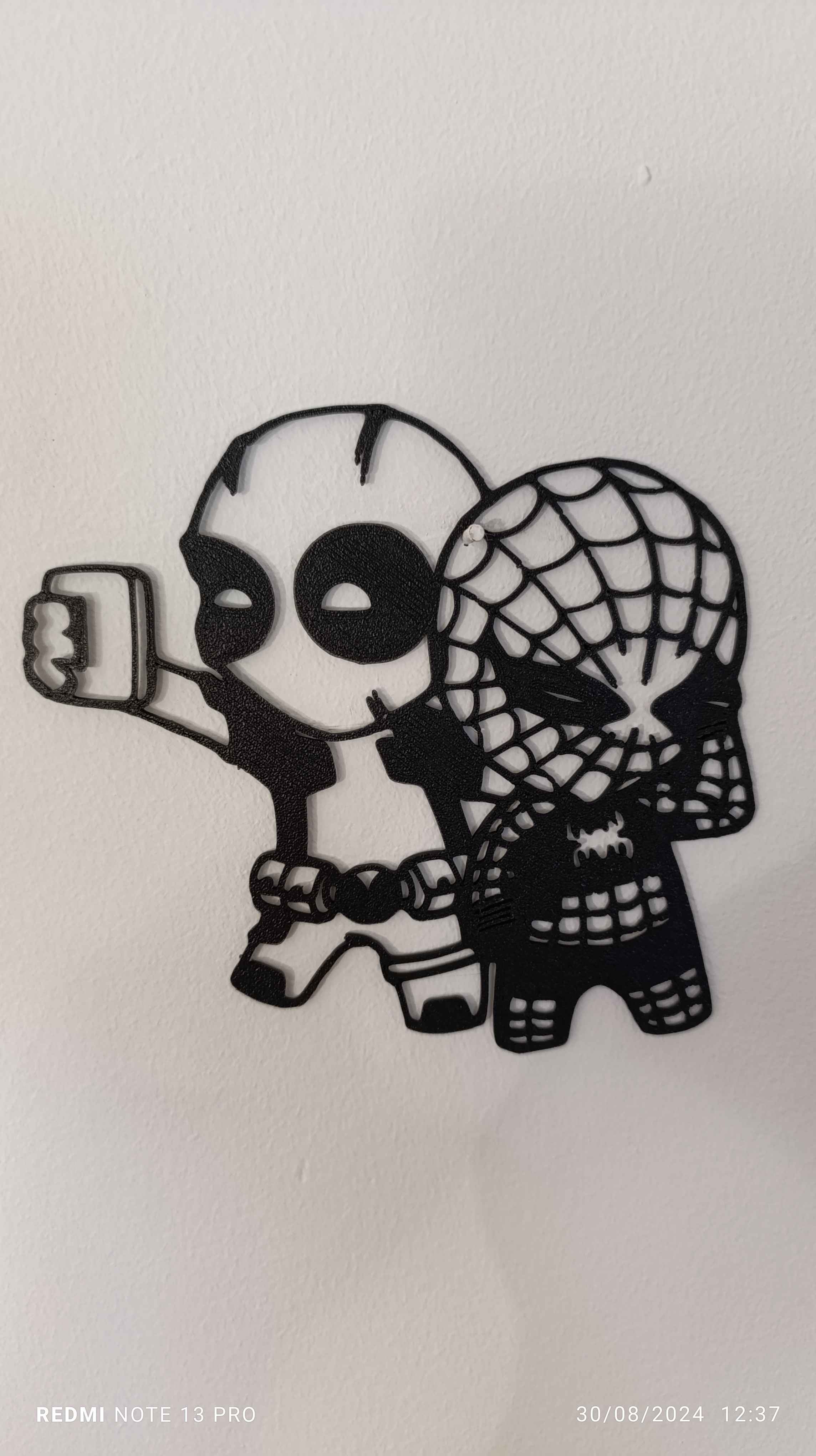 wallart decor deadpool selfie whit spiderman