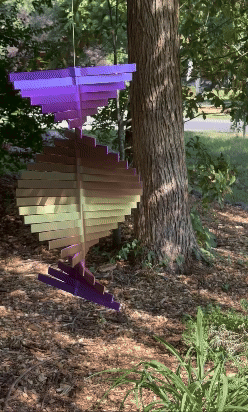 Vertical Wind Spinner Blades set for a fixed 10 degree rotation when stacked