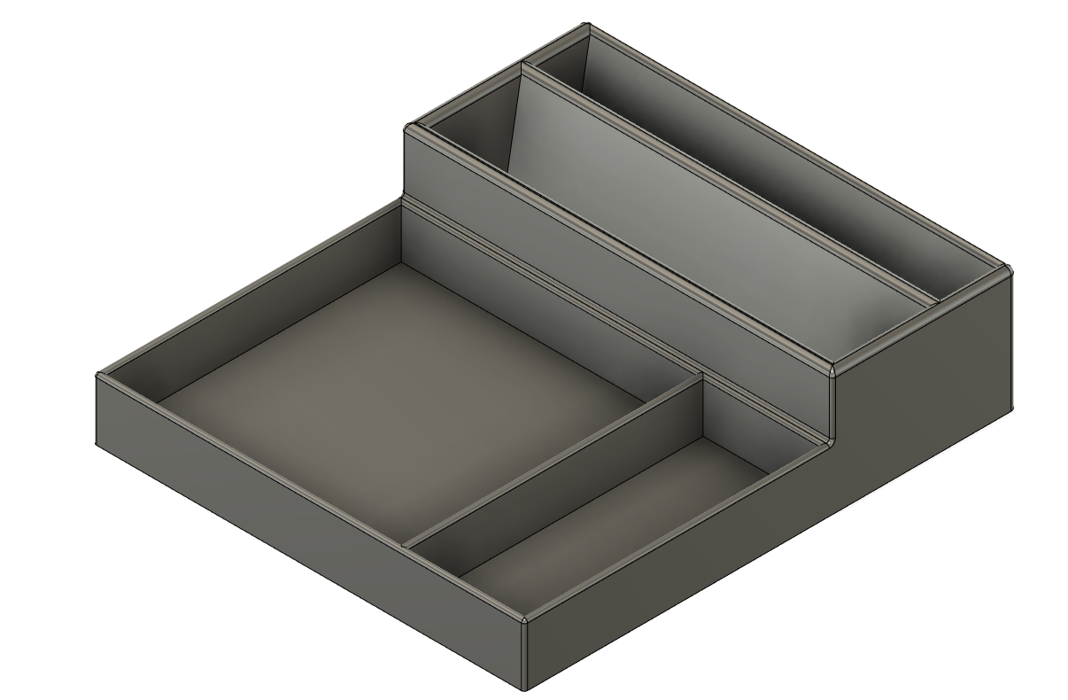 Tray for wallet, keys, belt, and name badge