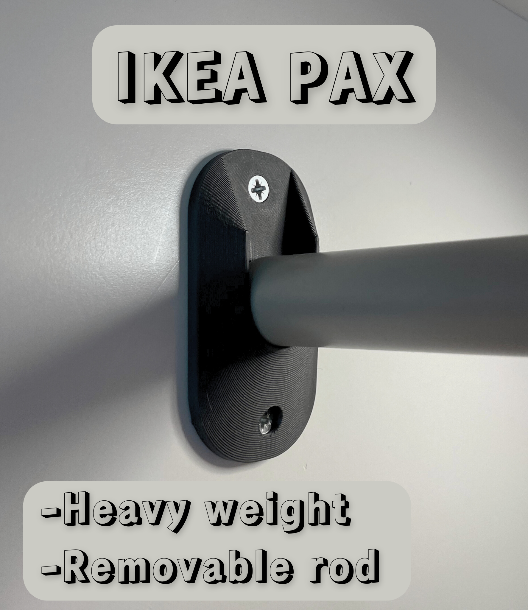 25 mm rod/bar holder/bracket for closet/wardrobe etc.