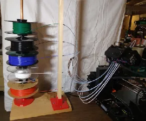 Vertical filament spool management system