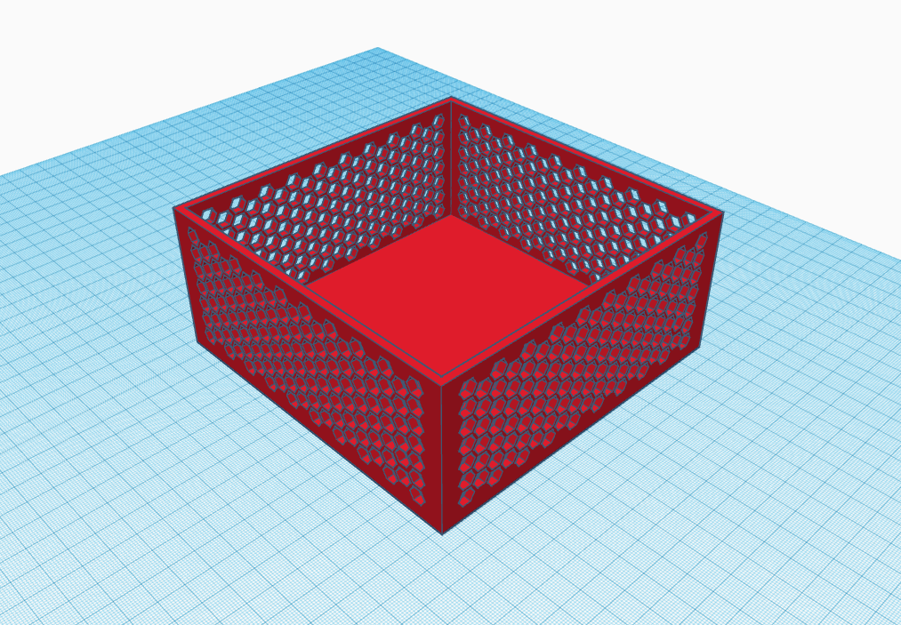 Box with hexagonal holes