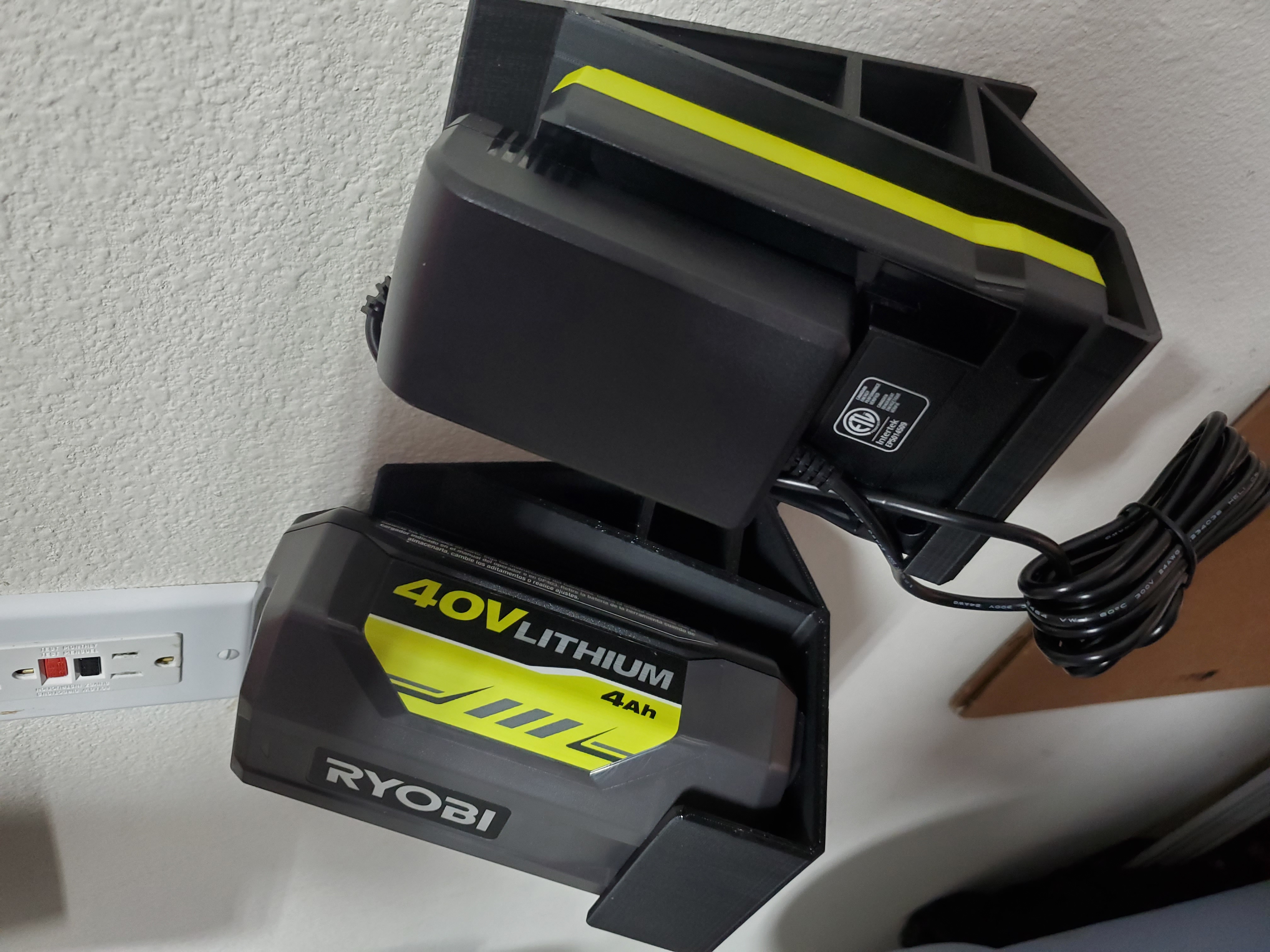 Ryobi 40Volt Battery and Charger Shelves