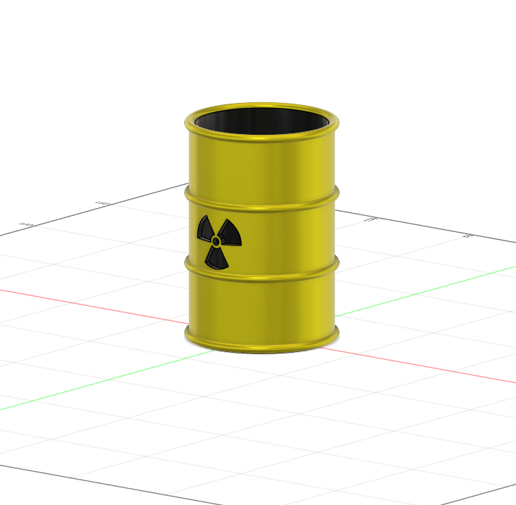 Toxic waste barrel pen holder