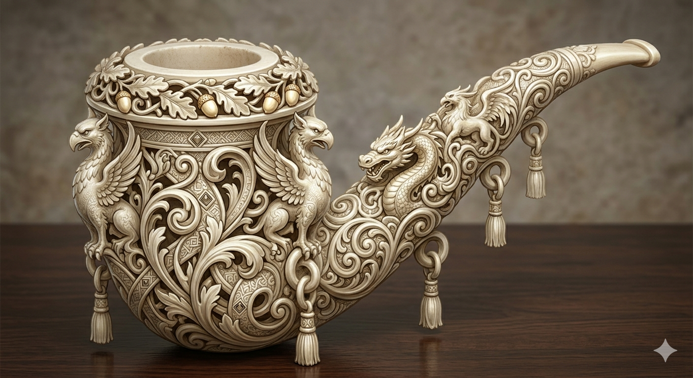 SELF STANDING ORNATE DECORATIVE SMOKING PIPE...