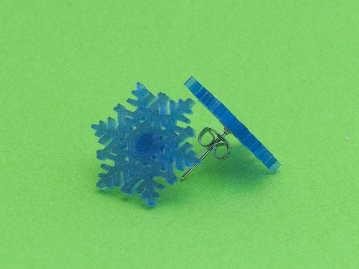 Miniatura 2 do modelo 3D Stud earrings snowflake 1
