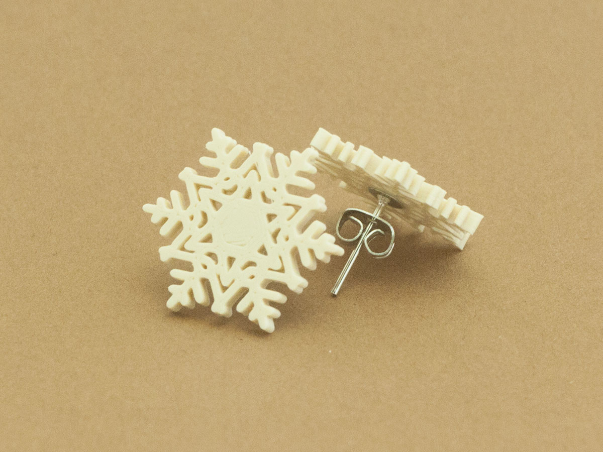 Miniatura 5 do modelo 3D Stud earrings snowflake 1