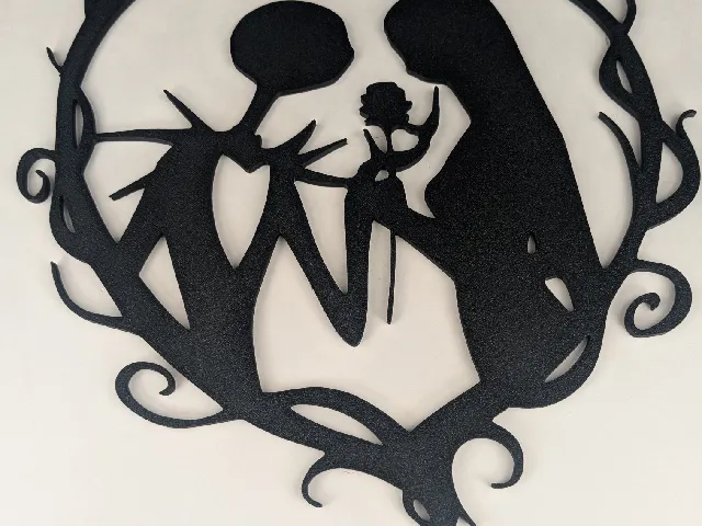 Jack Nightmare and Sally Wall Art with hole