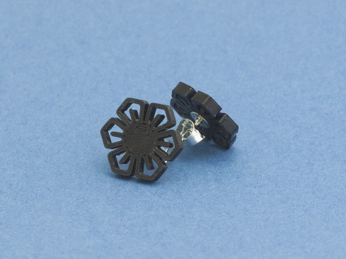 Miniatura 5 do modelo 3D Stud earrings snowflake 6